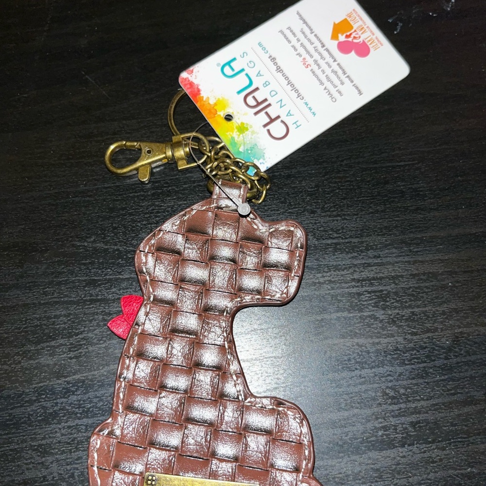 Chala Leather Dog Keychain with Red Bandana - Picture 2 of 4